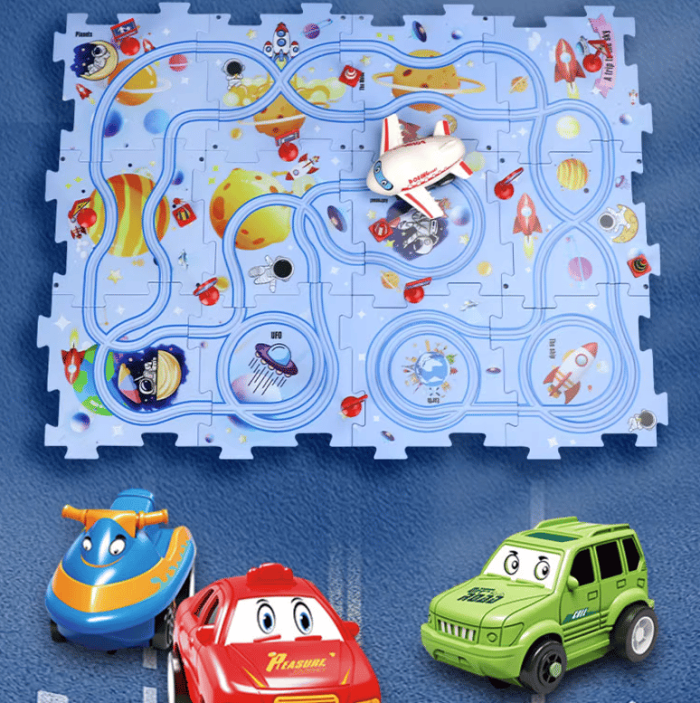 PuzzleRacer Kids Car Track Set