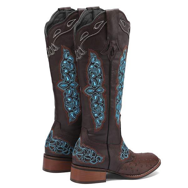 Women'S Embroidered Colorblock Rider Boots