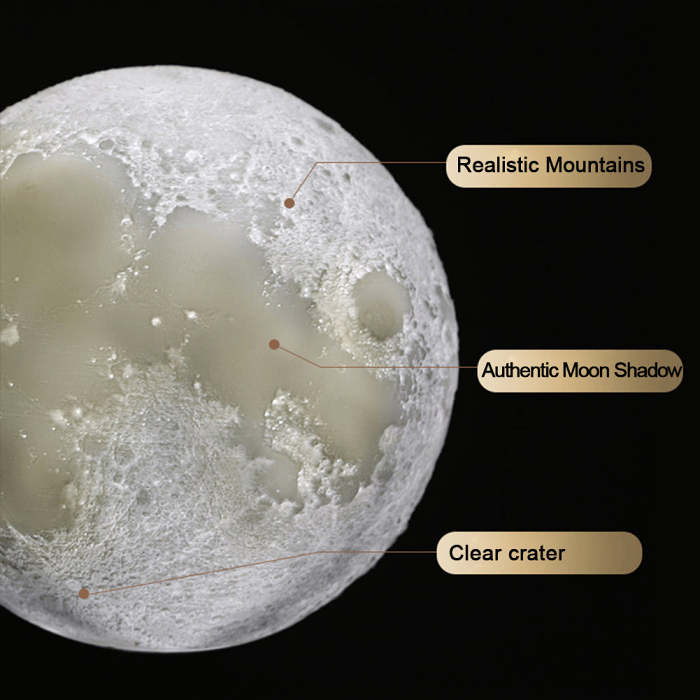 Luna Moon Lamp, 3D Printing Moon Night Light Rechargeable Touch Sensor LED