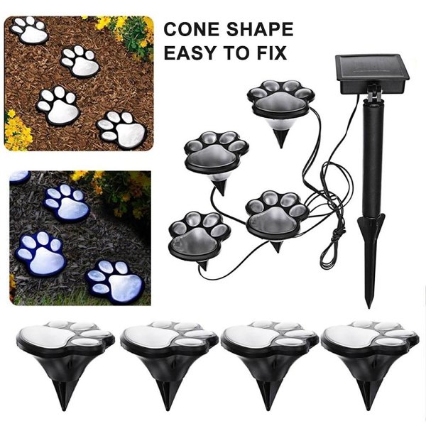 Solar Paw Print Garden Lights