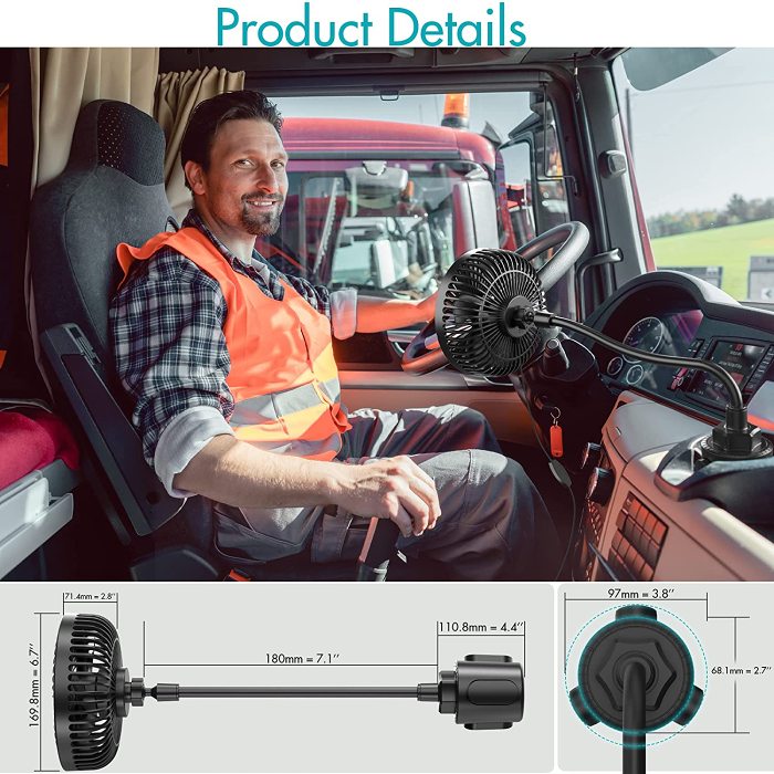 Car Cup Holder Fan