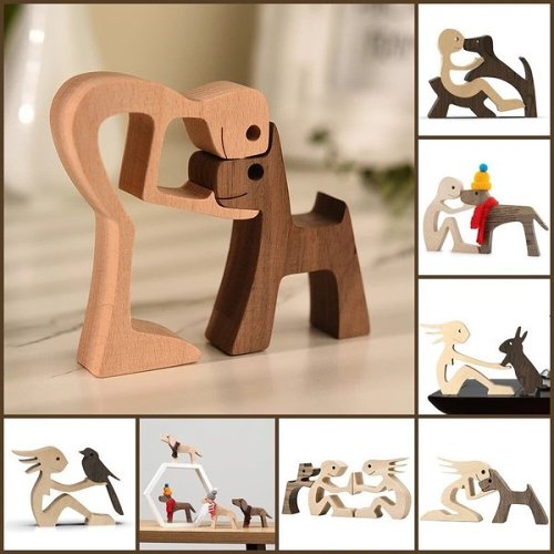 Handcraft Wooden Dog's Company -Gift for Dog Lover