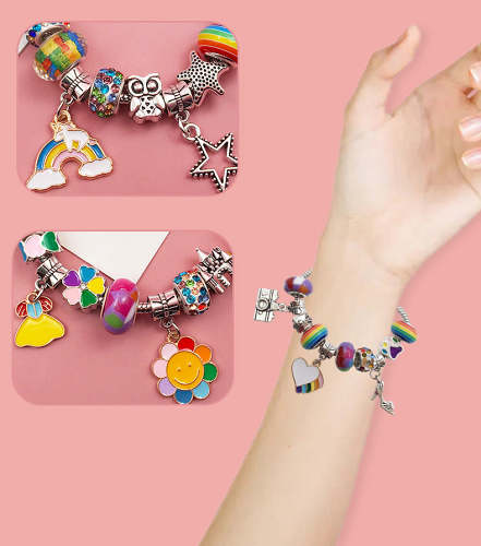 3 Bracelets Children's DIY Bracelet Big Hole Bead Set Bracelet Snake Bone Bracelet Gift Box