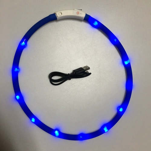Pet Collar USB Rechargeable Night Safety Illuminated Dog Adjustable Silicone LED Collar