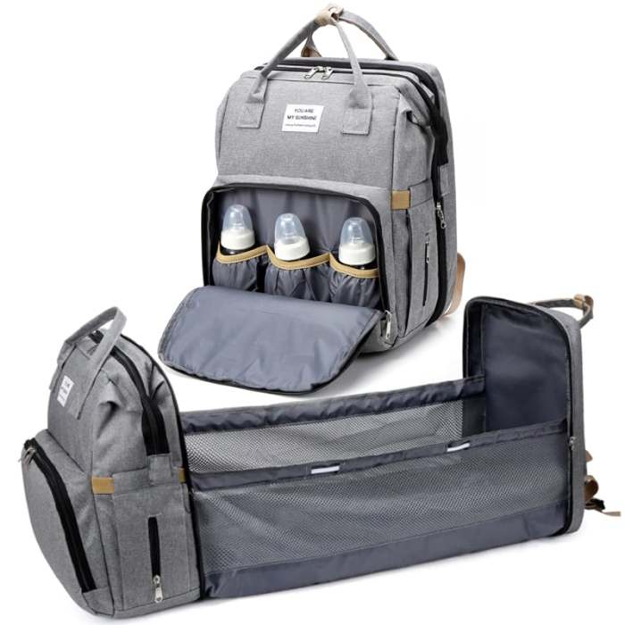 Expandable Baby Diaper Bag Backpack with Changing Station