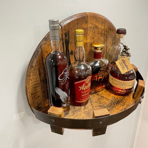 Bourbon whiskey barrel shelf