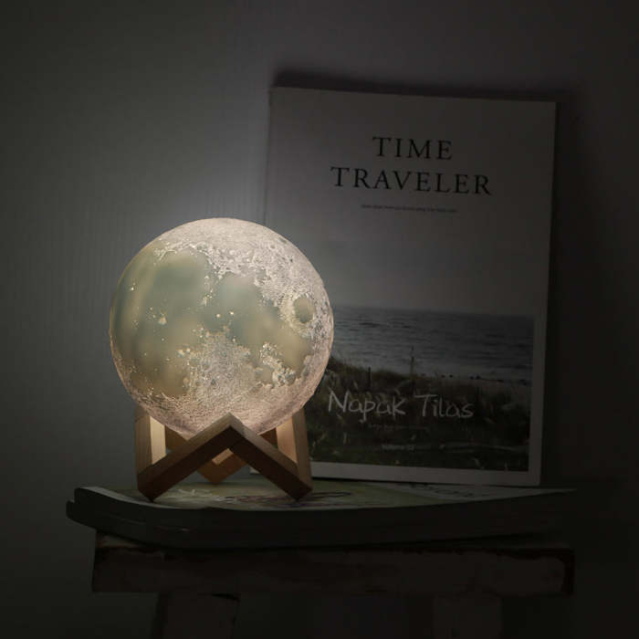 Luna Moon Lamp, 3D Printing Moon Night Light Rechargeable Touch Sensor LED