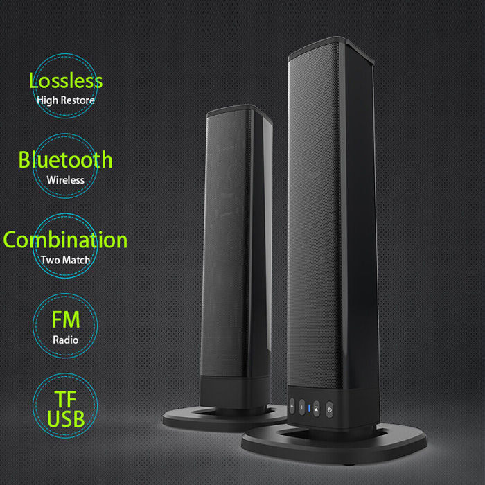 Wireless Sound Bar Home Theater Wall Mount Bluetooth 5.0 TV Subwoofer Soundbar