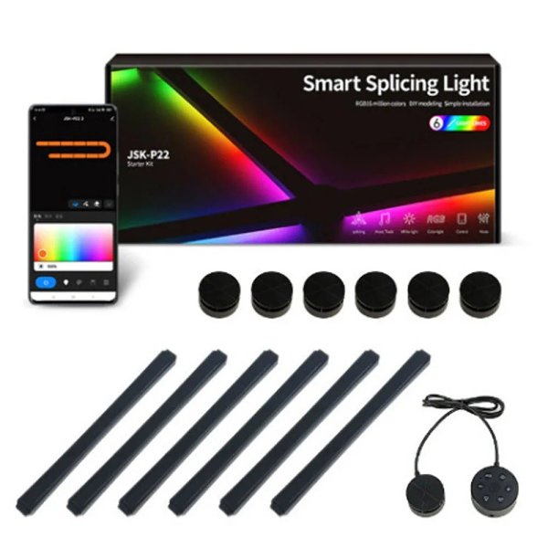Splicing Wall Light - Color Changing Home Decor Lights Work with Alexa and Google Assistant for Game Room, Bedroom