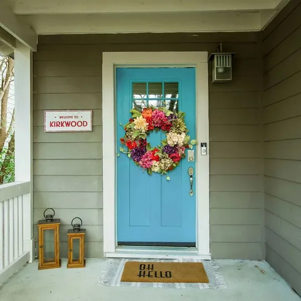 Front Door Wreaths for Summer - Colorful Year Round Wreath