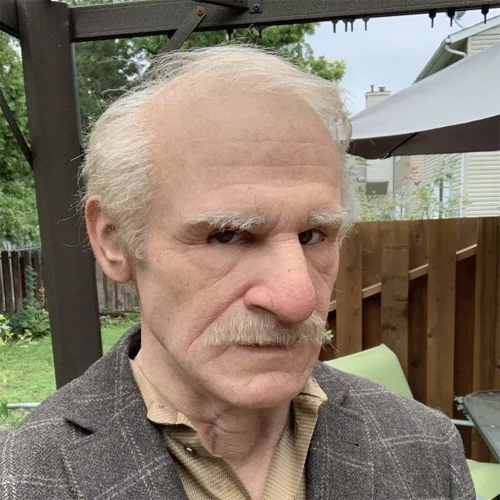 Old Man Mask Latex Halloween Cosplay Party Realistic Full Face Cover Headgear
