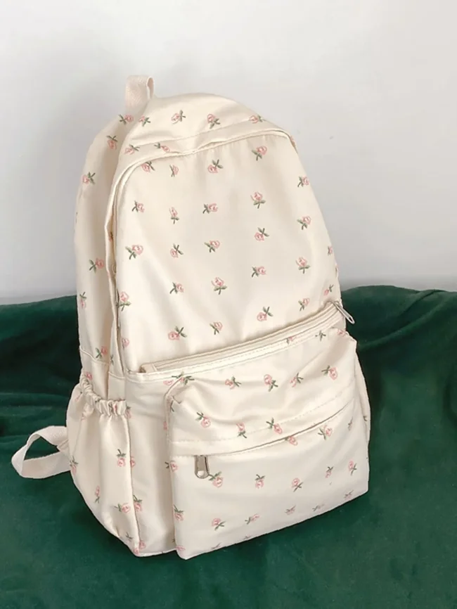 Floral Embroidery School Bag – Women Backpacks