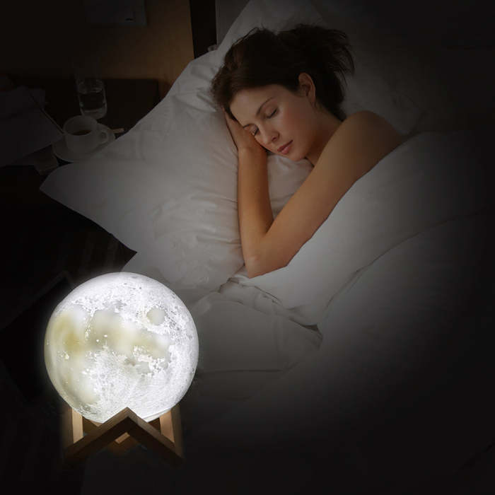 Luna Moon Lamp, 3D Printing Moon Night Light Rechargeable Touch Sensor LED