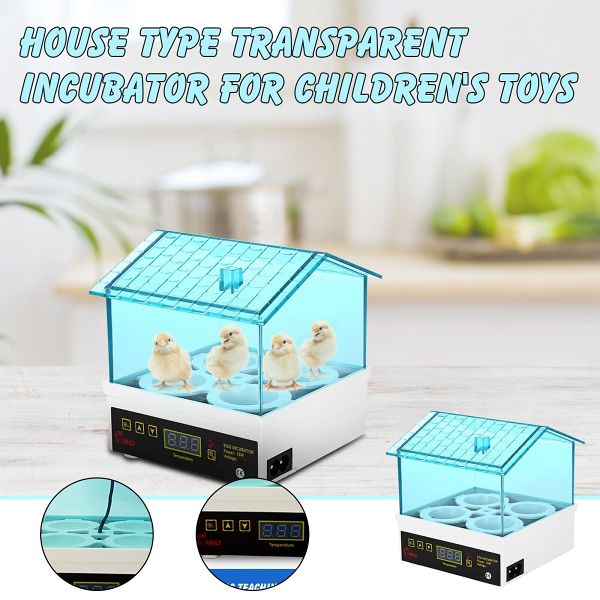 4 Eggs Fully Automatic Incubator Digital Poultry Hatcher Egg Turning LED Lamp