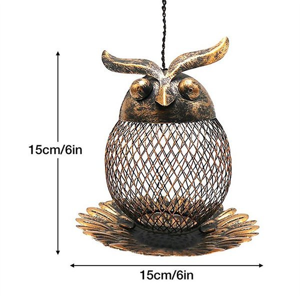 Vintage Iron Owl Bird Seed Feeder