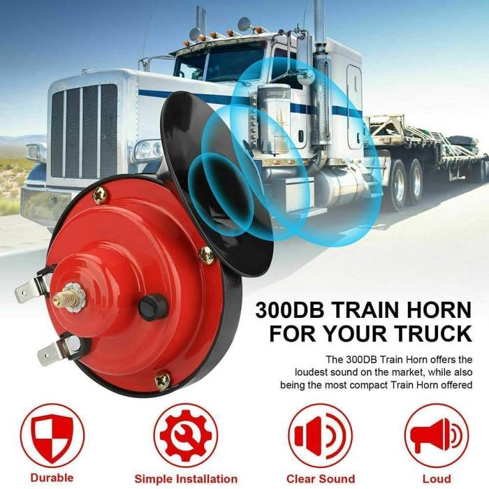 1 Pair 300DB Super Loud Train Horn for Truck Train Boat Car Air Electric Snail Double Horn