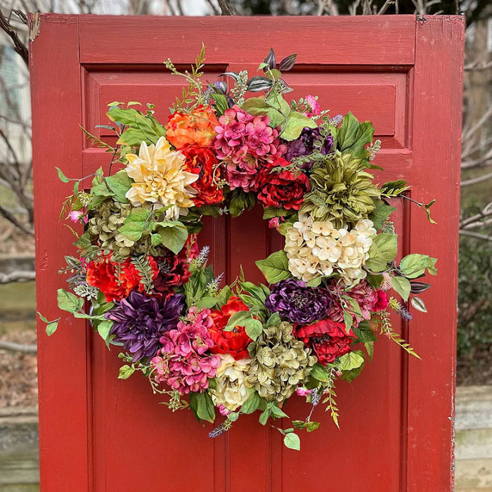 Front Door Wreaths for Summer - Colorful Year Round Wreath