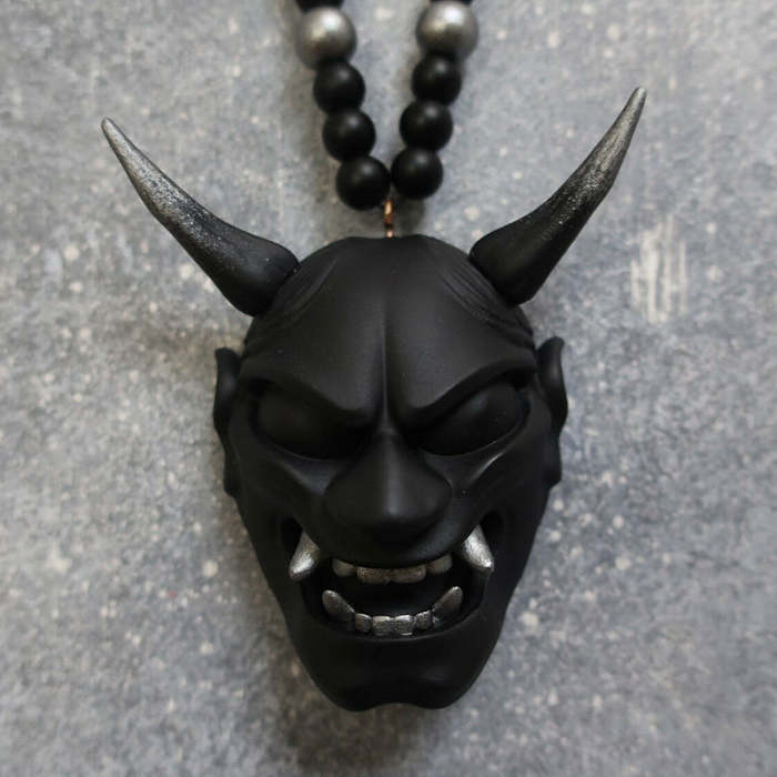 Japanese Oni Mask Car Rear View Mirror Ornament