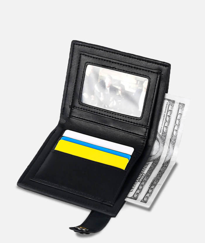 Black Chain Wallet With Crosses And Skulls