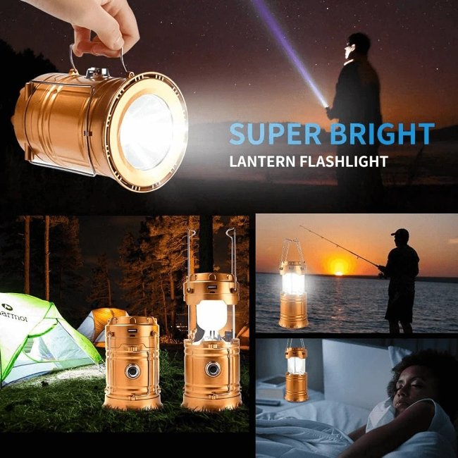 6 in 1 Portable Outdoor LED Camping Lantern With Fan