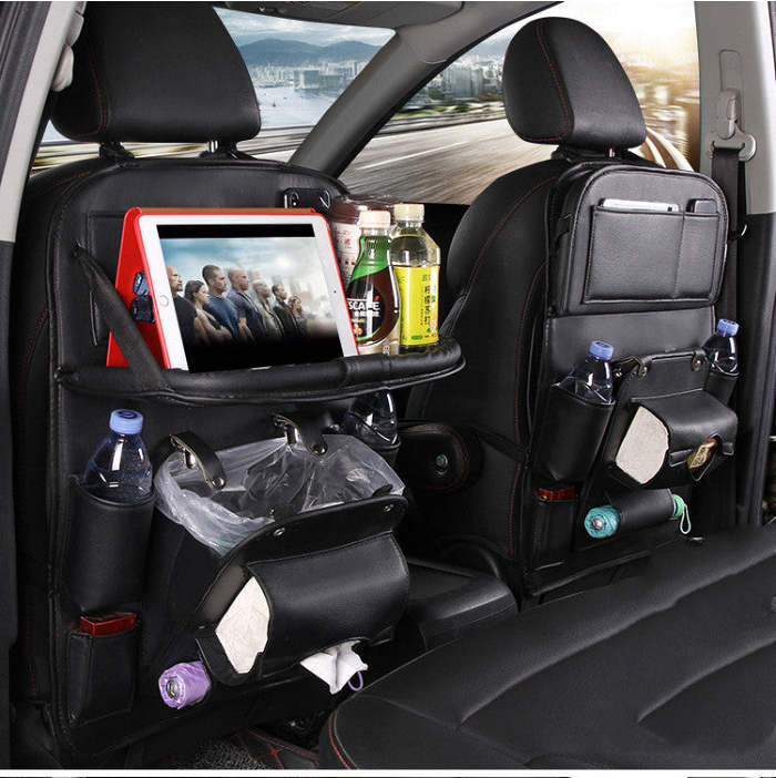 PU Leather Car Seat Back Organizer.