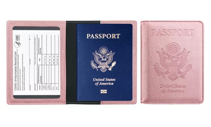 RFID Multi-function Passport Holder with CDC Vaccination Card Slot