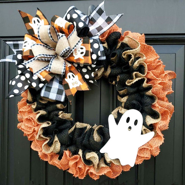 Rustic Halloween Ghost Wreath