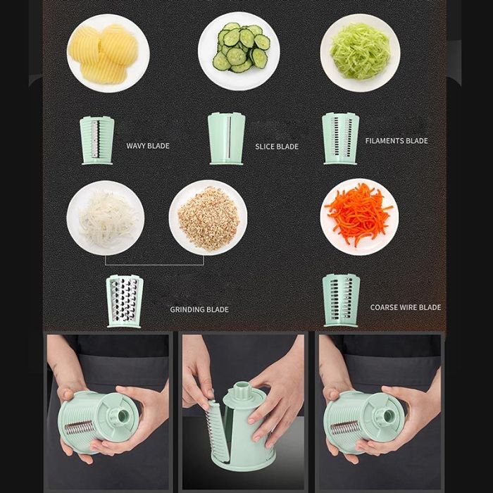 2024 Kitchen Mandoline Vegetable Grater With 5 Interchangeable Blades