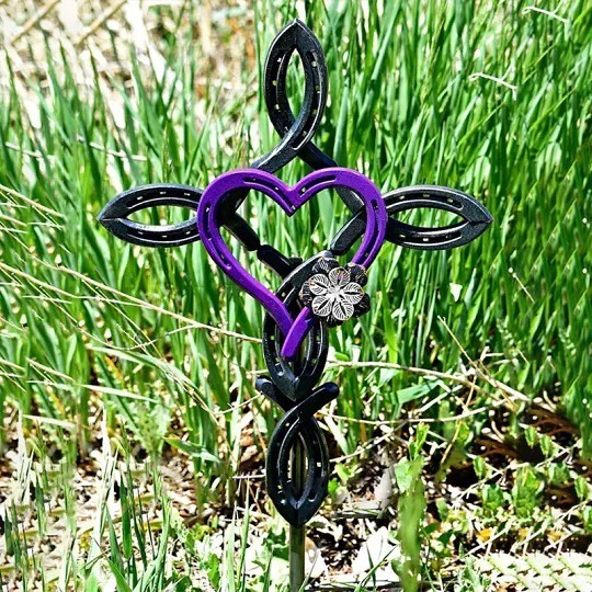 Natural Horseshoe Cross With Heart