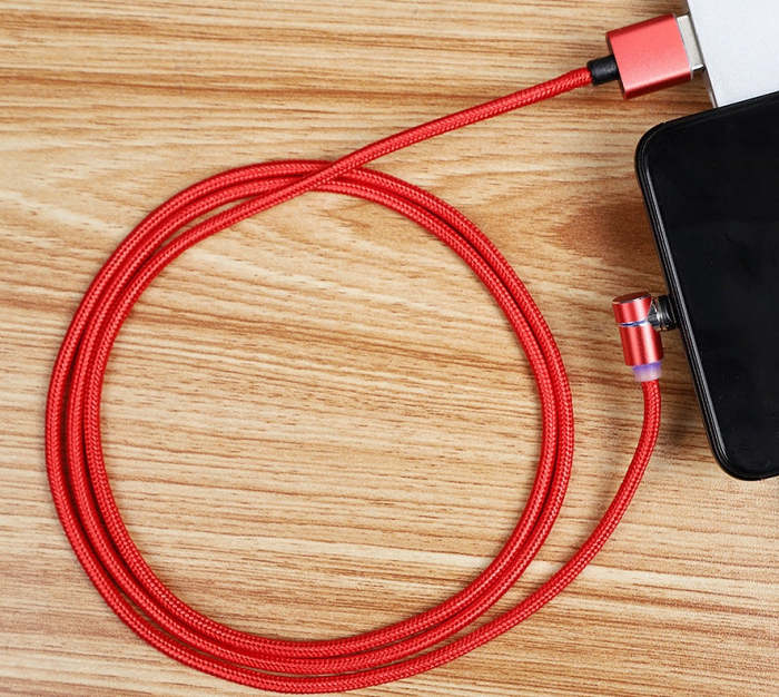 Magnetic LED Charger Cable: USB & Type-C