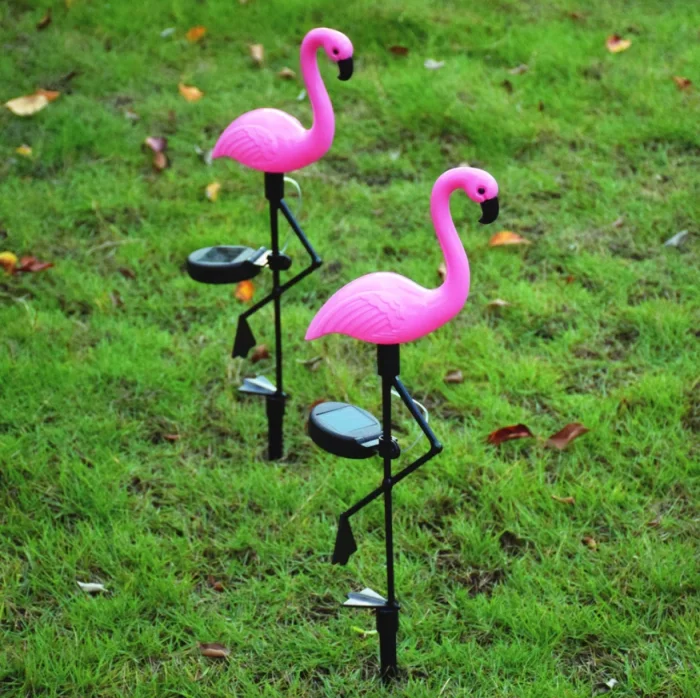 Flamingo Lawn Solar Lamp, flamingo stake Yard Waterproof light.