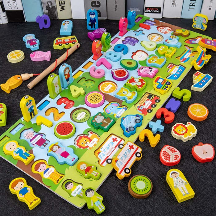 Educational Wooden Block Puzzle Match Board (37 Options)