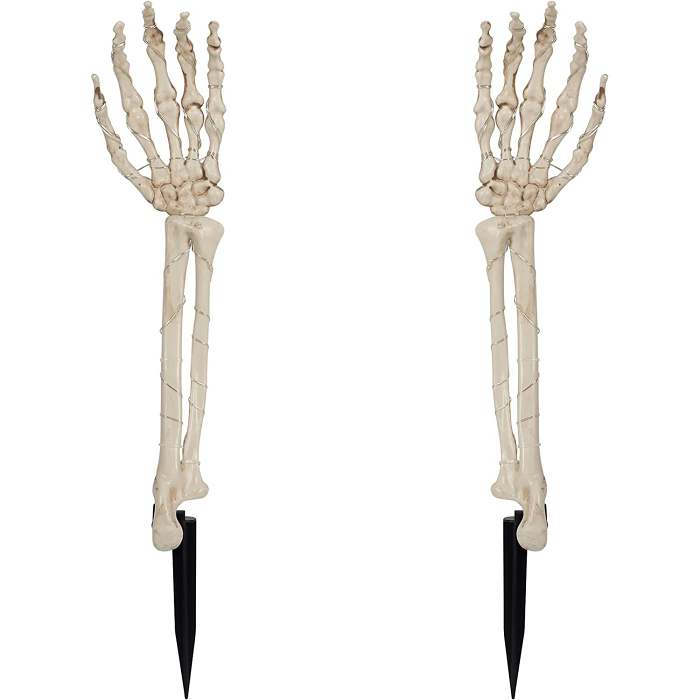 2-Pack: Light Up Skull Arm Stakes