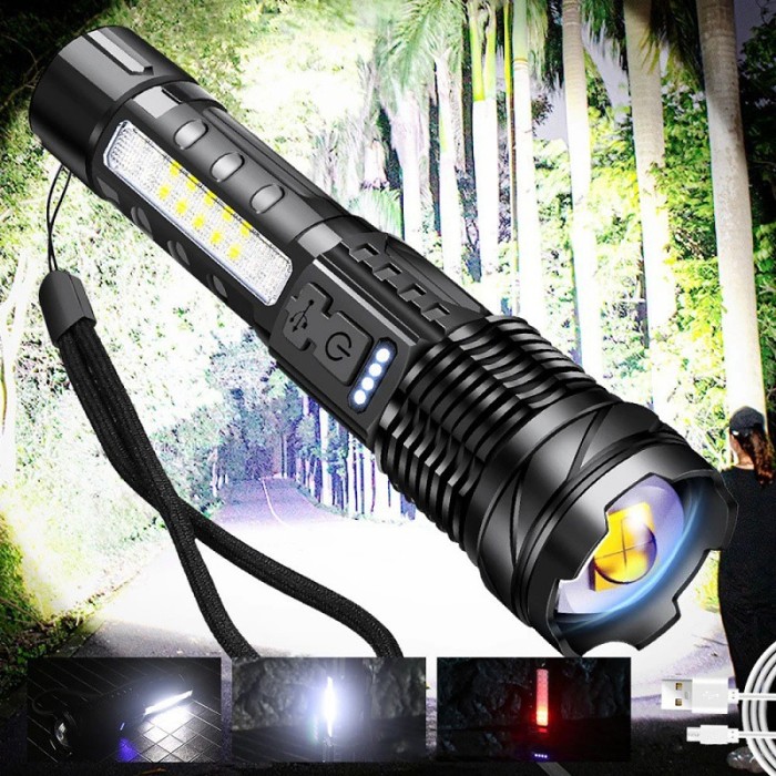 High Power Tactical Led Emergency Warnings Flashlight Light
