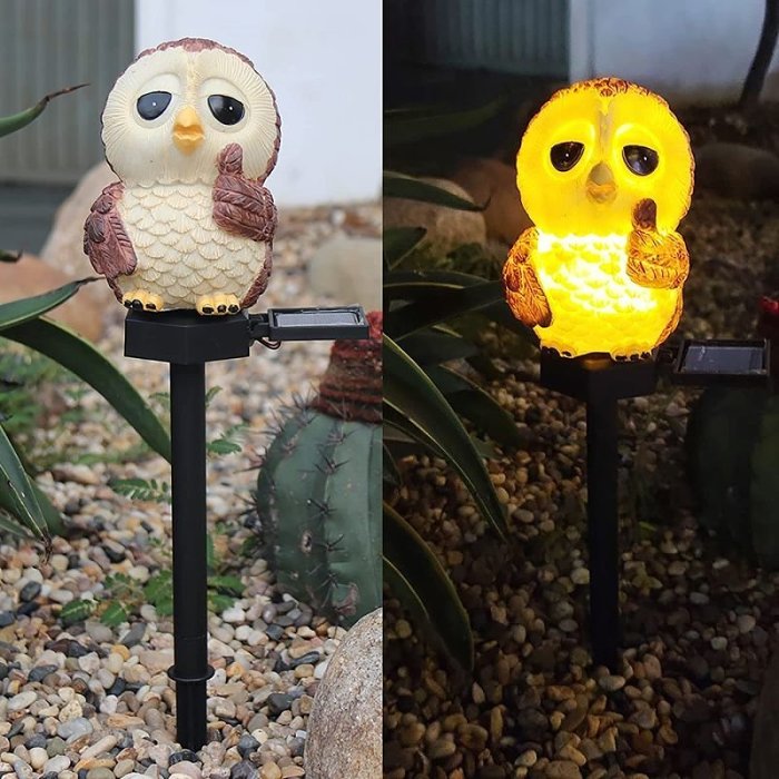 Outdoor Solar Owl Lights Stake Lights