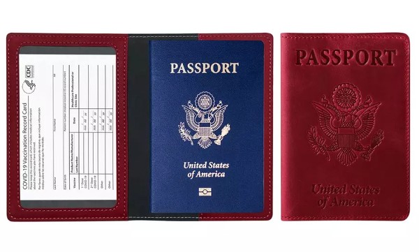 RFID Multi-function Passport Holder with CDC Vaccination Card Slot