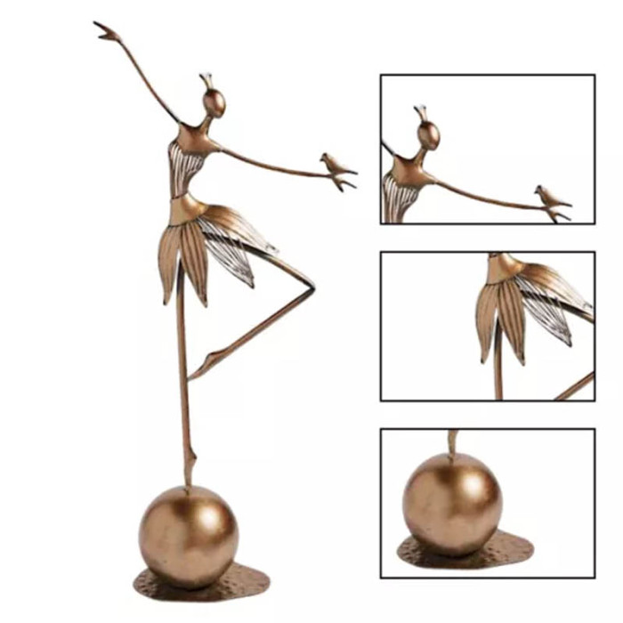 Dancing Girl Decor Metal Garden Statue