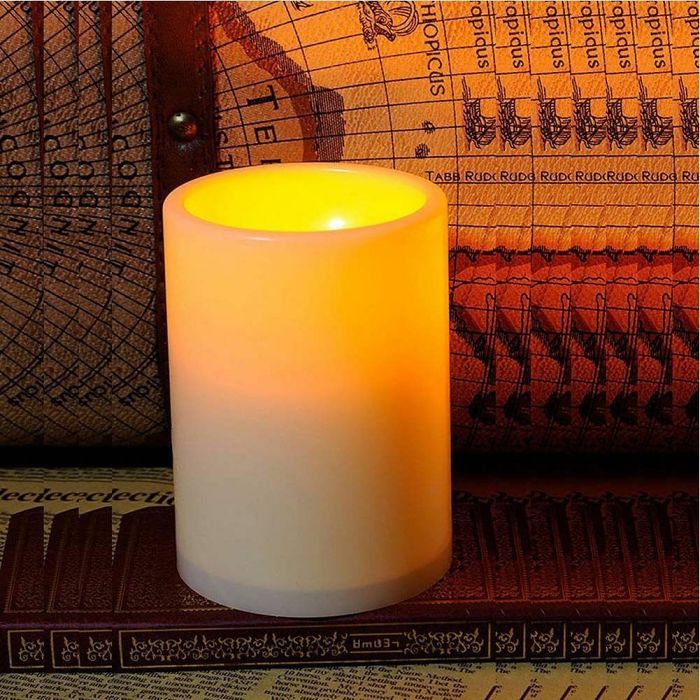 20 PCS Flickering Flameless Resin Pillar LED Candle Lights with Timer for Wedding Party
