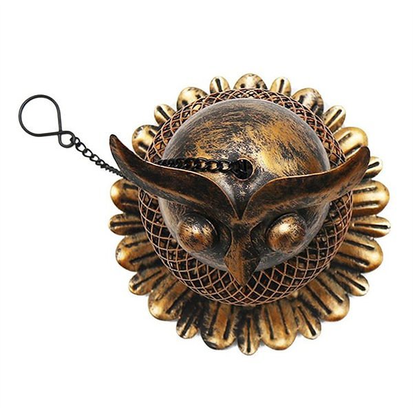 Vintage Iron Owl Bird Seed Feeder