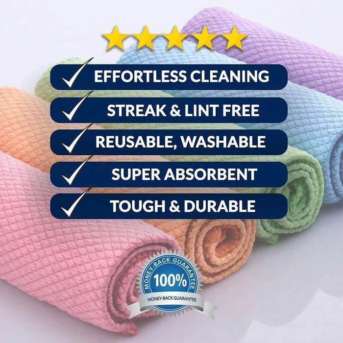 Streak-Miracle Cleaning Cloths - Reusable