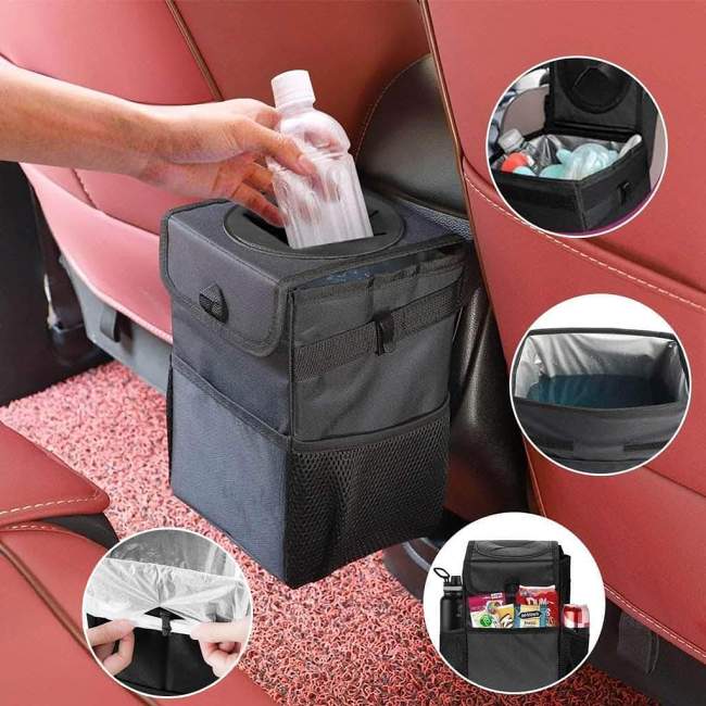 Waterproof Car Trash Can Bin : Easy To Clean And Wipes Out Easily