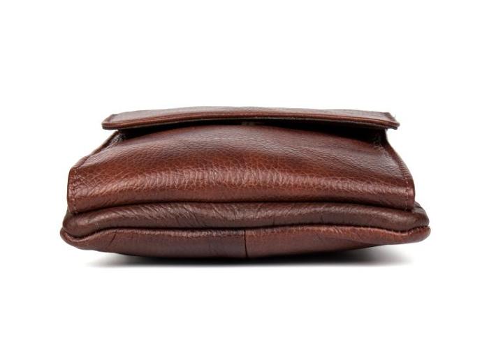Brown Cool Leather Mens Belt Pouch Bag Mini Messenger Bag Side Bag Waist Bag for Men