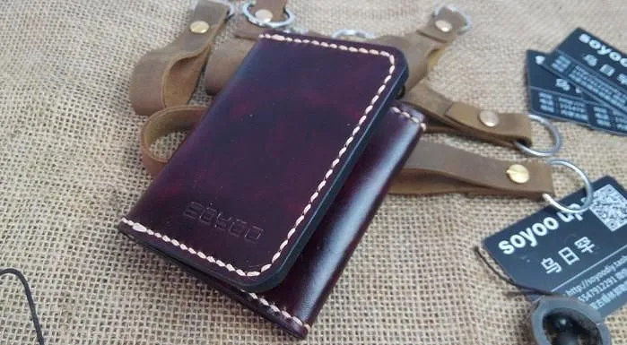 Leather Mens Front Pocket Bifold Small Wallets Card Wallet for Men