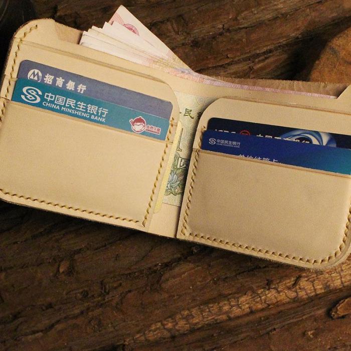 Handmade Leather Floral Mens Cool Slim Leather Wallet Men billfold Wallets Bifold for Men