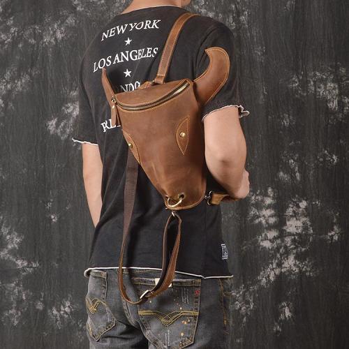 Cool Bull Leather Mens Backpack Vintage Travel Backpack Bag for Men
