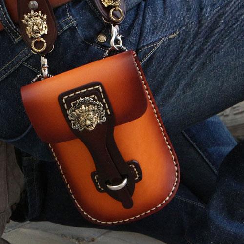 Leather Belt Pouch Mens Small Cases Waist Bag Hip Pack Belt Bag Fanny Pack Bumbag for Men