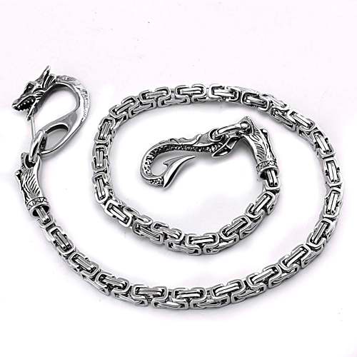 Cool Silver Dragon Stainless Steel Wallet CHain Long Biker Wallet CHain Jeans Chain Jean Chain For Men