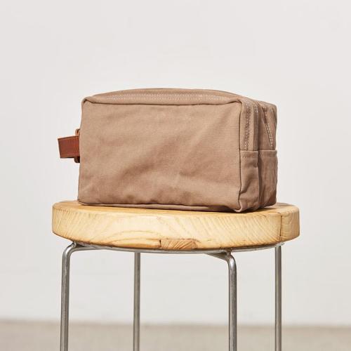 Large Canvas Leather Mens Clutch Bags Zipper Green Wristlet Bag Canvas Purse for Men