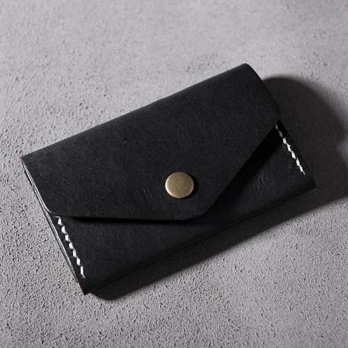 Handmade Leather Mens Cool Short Wallet Card Holder Small Card Slim Wallets for Men