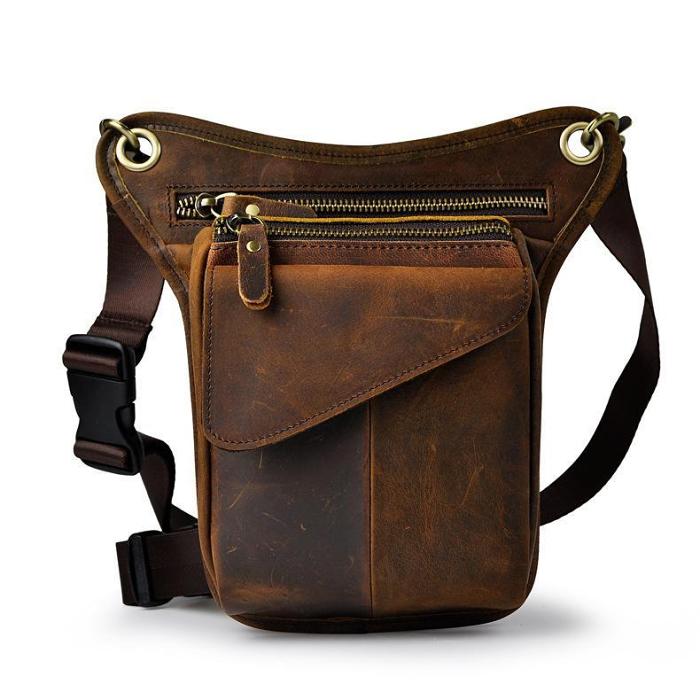 Cool Cell Phone Holsters Leather Belt Pouches for Men Leg Drop Bag waist BAG Shoulder Bag For Men